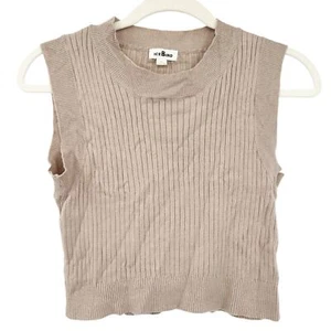IceBird Damen minimalistischer kuscheliger Rippstrick Pullover Trägershirt Strick Tank Top Größe S hellbraun - Bild 1 von 5