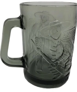 Tazza tazza caffè vintage McDonald's vetro fumè hamburger antifurto hockey olimpiadi - Foto 1 di 6