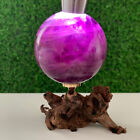 490G Natural Fluorite ball Colorful Quartz Crystal Gemstone Healing + Stand
