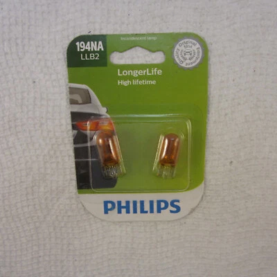Philips LongerLife 194NA 14V Dos Bombillas Marcador Lateral Delantero Luz de Estacionamiento Reemplazar Ajuste Foto 1 de 4