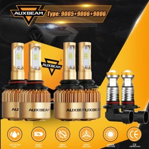 AUXBEAM 9005+9006+9006 6500K LED Headlight High Low Beam&Fog Light Combo Bulb S3 - Picture 1 of 12