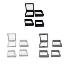 4Pcs Floating Display Case Transparent for Jewelry Medallions Antique Gift