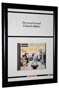 OASIS band Framed A4 definitely maybe 1994 DEBUT ALBUM original ART poster - Picture 1 of 1