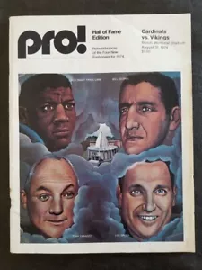 CARDINALS VS VIKINGS AUG. 24,1974 BUSCH MEMORIAL STADIUM PROGRAM HALL OF FAME - Picture 1 of 1