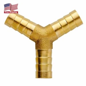 5/16" large (9mm) ID Hose Brass Shaped Y 3 Way Barbed Hose Fitting Intersection - Picture 1 of 3