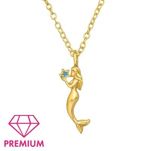 Meerjungfrauen Kinder Premium Halskette 925 Silber für Schmuck Geschenk - Bild 1 von 5