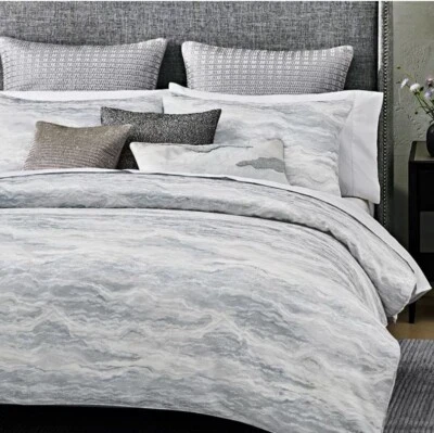 Hudson Park Collection Marble Wave Duvet  Cover King Grey  - Image 1 of 2