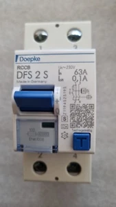 New Doepke DFS 2 S (DFS 2 063-2/0,10-A S) 63a , Double Pole, RCCB. Art:09145605 - Picture 1 of 4