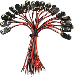 20 Pcs 9V I Type Battery Snap Connector 9 Volt Battery Clips Connector Buckle Pl - Picture 1 of 12