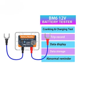 12V Battery Monitor Tester with Bluetooth Charging Cranking Test Diagnostic Tool - Picture 1 of 17