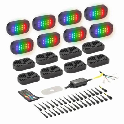HEISE HE-CHASE-K8 / WIDE ANGLE RGB CHASING LED ROCK LIGHT KIT - 8 PODS **NEW** - Image 1 of 4