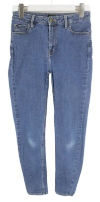 LEE Scarlett High Jeans Women's W30/L31 Blue Stretch Slim Fit Fade Effect Zip - Image 1 of 4