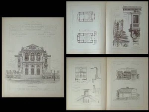 THEATRE MUNICIPAL D'ORANGE - GRAVURES ARCHITECTURE 1890 - BOUDOY CARLIER - Picture 1 of 1