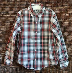 Janie and Jack kariertes Button-Down-Hemd Junge 6 rot Weihnachten Urlaub klassisch - Bild 1 von 6