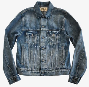 🆕POLO RALPH LAUREN DENIM & SUPPLY Paint Splatter Men's Denim Trucker Jacket M - Picture 1 of 14
