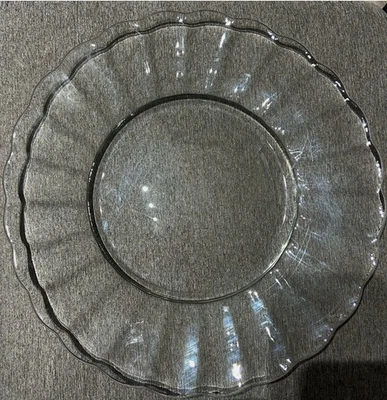 Plato de servir vintage Anchor Hocking Moments 14,5 pulgadas transparente con caja original Foto 1 de 2