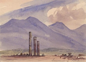 Pompeii Italy - Small Watercolour Painting - 19th Century - Grand Tour - Picture 1 of 3