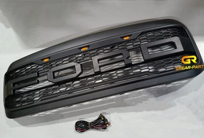 Front Grille For 1999-2004 Ford F250 F350 Super Duty Raptor Style Grill Black - Image 1 of 4