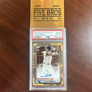 Bowman Draft Zafiro Oro 2024 Automático #CPAJT JAMES TIBBS III/50 PSA 10 - Imagen 1 de 2