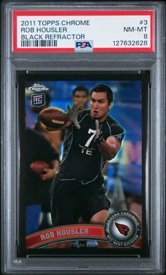 2011 TOPPS CHROME BLACK REFRACTOR #3 ROB HOUSLER ROOKIE RC PSA 8 - Image 1 of 2