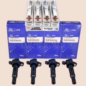 4x Genuine Ignition Coils UF651 & Spark Plugs 9723 For Hyundai Elantra Kia Soul - Picture 1 of 12