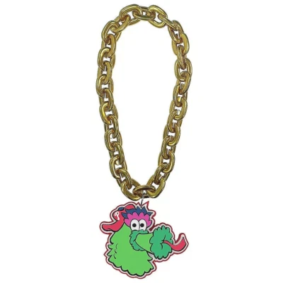 Phillie Phanatic Logo FanFave Fan Chain - Gold - MLB Philadelphia Phillies - NEW - Image 1 of 4