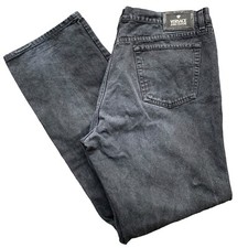 Versace Jeans Couture Black Jeans Straight Leg Men's Size 42 Faded Distressed