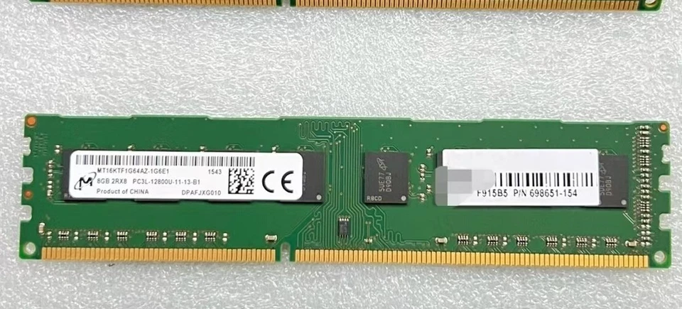 MT Micron 8GB DDR3 1600 Desktop DIMM RAM PC3L-12800U MT16KTF1G64AZ-1G6 240pin - Image 1 of 1