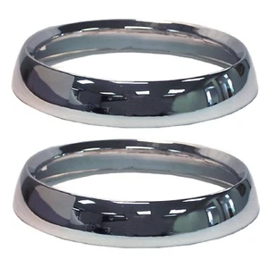 Crown Chrome Headlight Bezel Retaining Ring for Jeep CJ5 CJ6 CJ7 Scrambler Pair - Picture 1 of 4