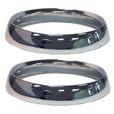 Crown Chrome Headlight Bezel Retaining Ring for Jeep CJ5 CJ6 CJ7 Scrambler Pair - Image 1 of 4