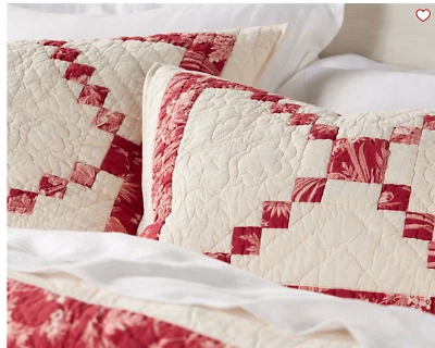 NUEVO Juego de 2 Almohadas Acolchadas Pottery Barn Andover Patchwork KING Shams Foto 1 de 4