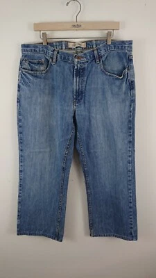 Urban Up 男式中腰浅水洗直筒蓝色牛仔裤 36X32 码 — 第 1/4 张图片