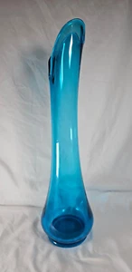 Vintage LE Smith Blue Fat Bottom Smoothie Swung Stretch Vase 17.5" - Picture 1 of 8
