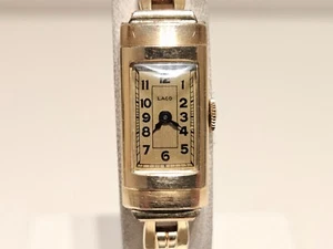 VINTAGE WW2 RARE SMALL LUXURY RECTANGLE COLLECTIBLE GERMANY LADIES WATCH "LACO" - Picture 1 of 16