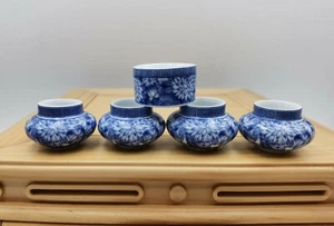 1set 5pcs Asian Bamboo Bird Cage blue and white porcelain ceramics cups青花瓷.鸟食杯70 - Picture 1 of 9