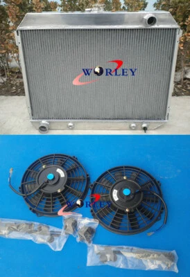 Radiador de aluminio PARA 68-74 Dodge Charger Challenger 6.3L-7.2L 383-440ci V8 y VENTILADORES Foto 1 de 4