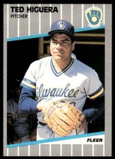 1989 FLEER Baseball Trading Card - TED HIGUERA #188 - Milwaukee Brewers