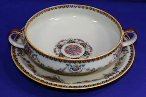 THEODORE HAVILAND LIMOGES DORA DINNERWARE FRENCH SOUP W/LINER PINK ROSES SWAG - Picture 1 of 5