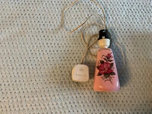 A 7" Tall Pink Floral Ceramic Table Lamp - Picture 1 of 3