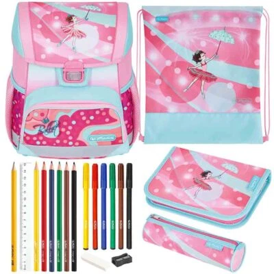 Herlitz Schulranzen Set Loop Plus Ballet Love Ballerina Mädchen Gefüllt pink