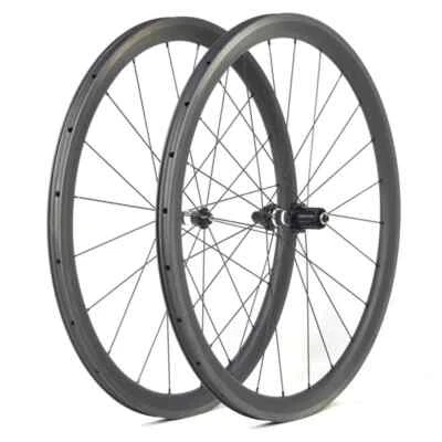 700c Carbon-Rennrad Radsatz 50x25mm Drahtreifen Straße Fahrrad V-Bremsrad Räder - Bild 1 von 4