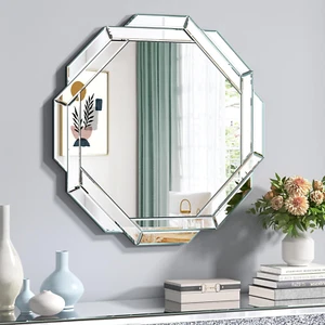 Bathroom Mirror-24”X24” Wall Mirrors Decorative, Beveled Edge Frameless Mirror f - Picture 1 of 7