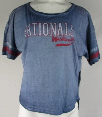 Washington Nationals Women Blue Short Sleeve Shirt Touch by Alyssa Milano MLB M - Image 1 of 4