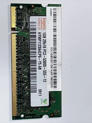 MEMORIA RAM 1GB 2x16 PC2 Hynix HYMP112S64CP6-Y5 AB 1GB PC2-5300S -555-12 - Immagine 1 di 3