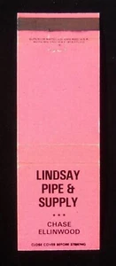 1970s Lindsay Pipe & Supply Chase Rice Co Ellinwood KS Barton Co Matchbook - Picture 1 of 2