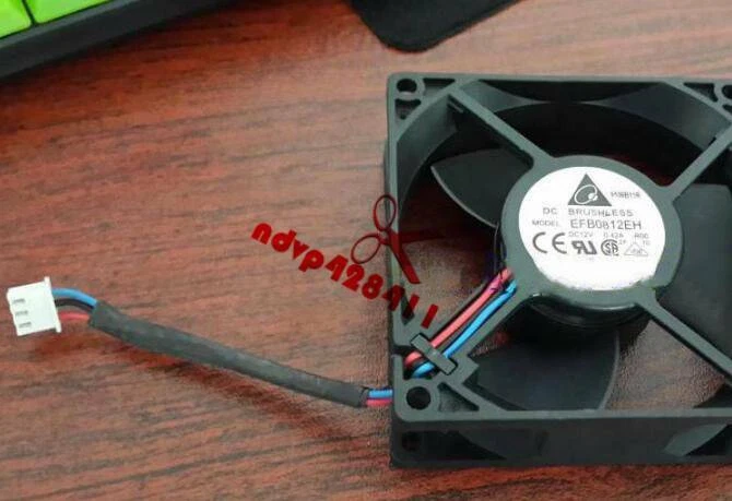 EFB0812EH -F00 8025 8CM 80MM DC 12V 0.42A 3-pin Case Cooling fan Delta - Image 1 of 1