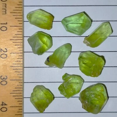 Peridot rough gemstones natural raw crystals lot Olivine Forsterite 37.3ct - Image 1 of 4