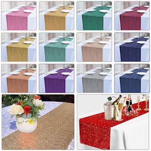 Glitzer Tischläufer Tuch Matte Pailletten glänzend Tisch Dinner Weihnachten Party Deko - Bild 1 von 95