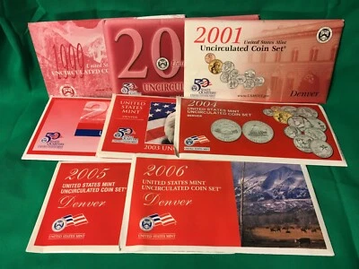 Lot of 8 US Mint Denver Uncirculated Coin Sets - 1999-2006 - Image 1 of 4