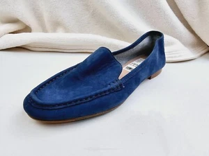 Taryn Rose Collection Size 6 Women's Diana Nubuck Blue Suede Slip On Loafers - Picture 1 of 13